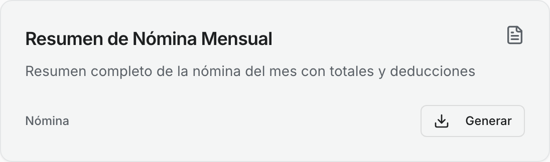 El botón Generar de un reporte