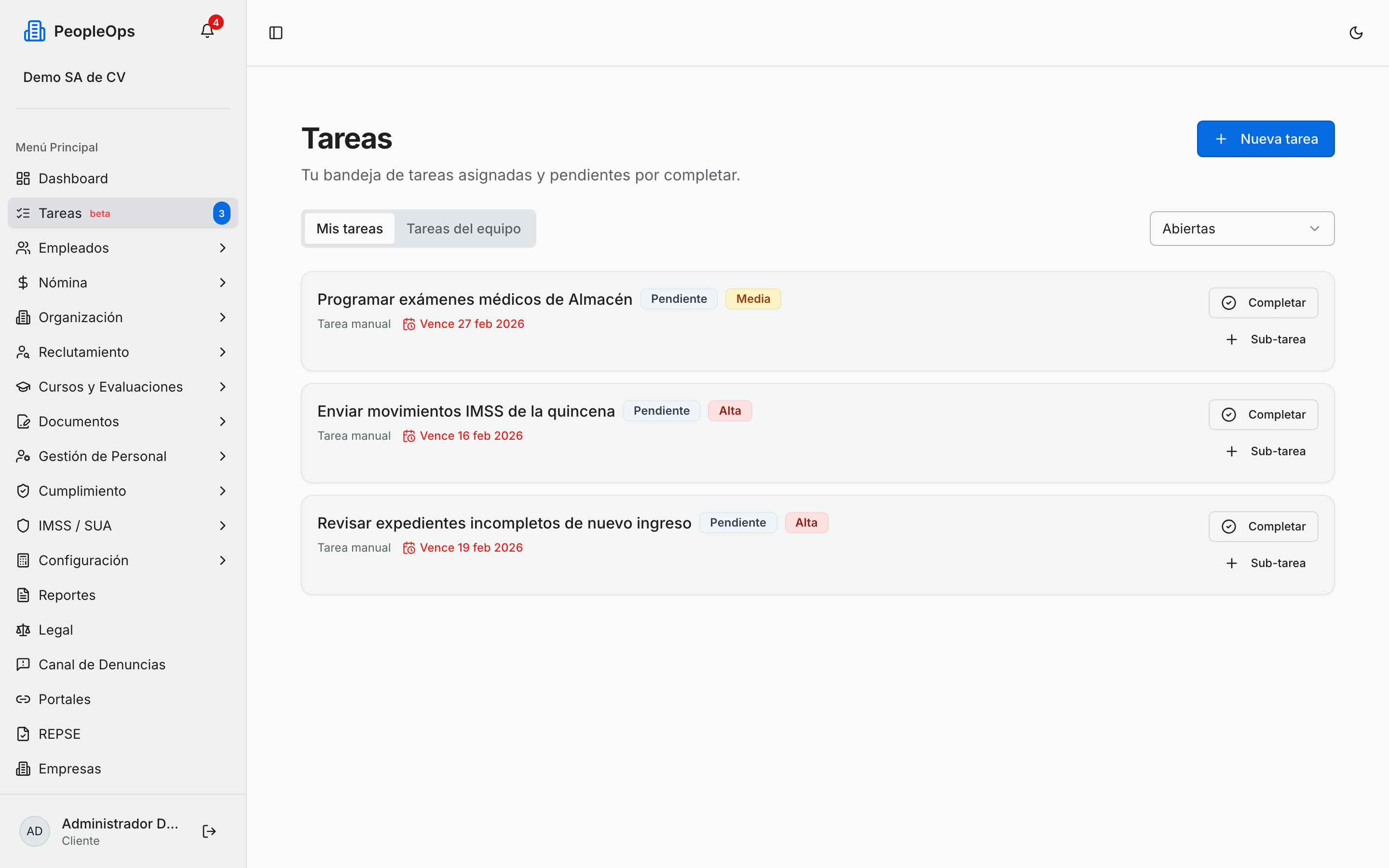 Tus tareas pendientes